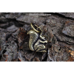 Bronze Squirrel Talisman Amulet 3D Pendant  Necklace